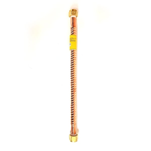 Thrifco Plumbing Copper 7/8 In. O.D. Water Heater Flex Hose, 3/4 In. FIP x 3/4 In. FIP Swivel Connectors, 18 In. Long 4400197 - main